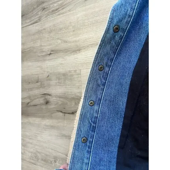 $495 VERONICA BEARD "Potter" cropped fleece and denim jacket coat sz S